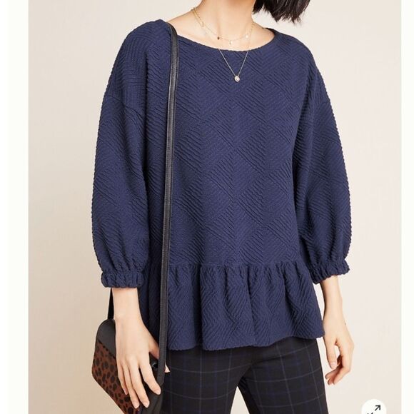 NWT Anthropologie by Maeve Mikayla Peplum Top - Picture 1 of 5